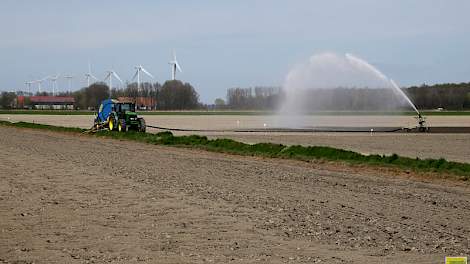 Sinke beregende met 10 tot 12 millimeter op zijn suikerbieten. „De korst is niet superdik”, aldus de akkerbouwer.