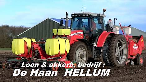 Aardappelen poten met De Haan Hellum. Grimme GL 34K.