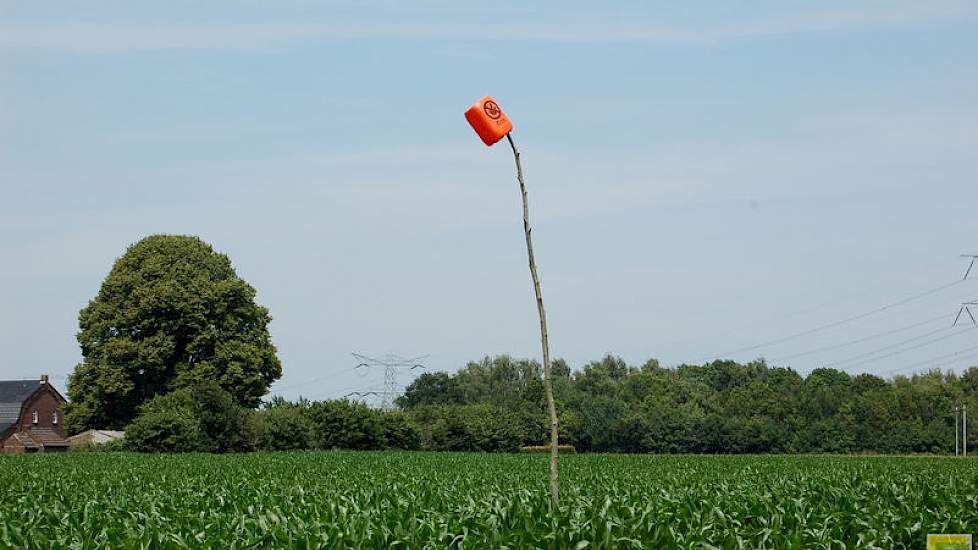 Een anti-hennepbaken. Kenmerkend voor de succesvolle aanpak van hennepteelt in het buitengebied van Limburg. Foto: LLTB.