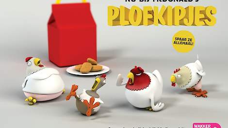 Een beeld uit de campagne van Wakker Dier tegen de kipnuggets van McDonald's.