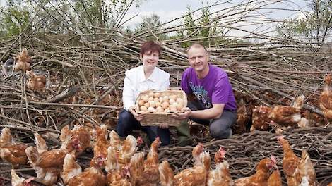 Gerda en Johan Briene houden biologische en scharrelhennen in Wierden.