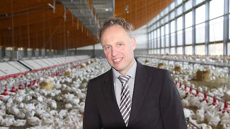 Robert Nijkamp in zijn Windstreekstal in Raalte (OV). Nijkamp is geselecteerd voor een Nuffield scholarship 2018 en ontvangt daarom een agrarische studiebeurs van 7.500 euro.