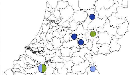 De afgelopen zes weken zijn er op vijf pluimveebedrijven besmettingen met acute snot (infectieuze Coryza) geconstateerd. Op vier  pluimveebedrijven in het midden en noorden van Nederland (zie kaartje) werd de ziekte vastgesteld. Op één bedrijf werd de bac