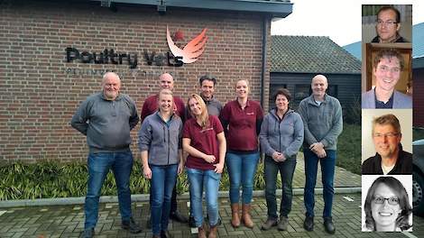 Van links naar rechts achter: Sible Westendorp, Marc Heijmans, Bart Stokvis, Suzanne Bosman, Riny Vossen, Albert Vink.  Op de voorgrond: Fiona van Kaam en Marleen van der Most.   Niet op de foto -  inzet van boven naar beneden: Koen de Puysseleyr, Maarten