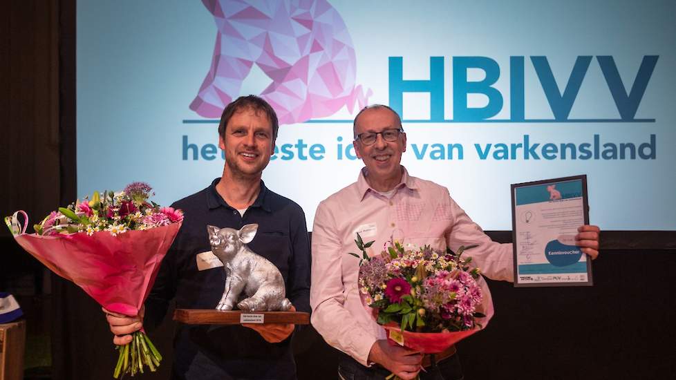 Ruud Pothoven (links) en Ben Bruurs wonnen het Beste idee van Varkensland 2019.