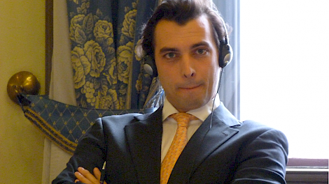 De fractievoorzitter van FvD in de Tweede Kamer, Thierry Baudet.