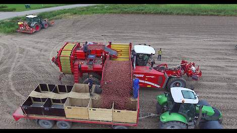 Contractor Hopmans harvesting potatoes with the new Grimme Varitron 270