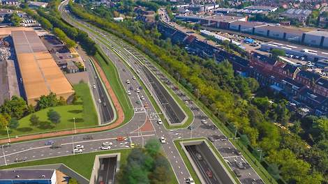 De beoogde situatie op de N280 bij de kruising Schipperswal.