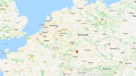 Op een hobbydierenbedrijf in Bretzfel (zie rode punt op de kaart) in het zuidwesten van Duitsland is afgelopen vrijdag 7 februari hoog pathogene H5N8 vogelgriep vastgesteld.