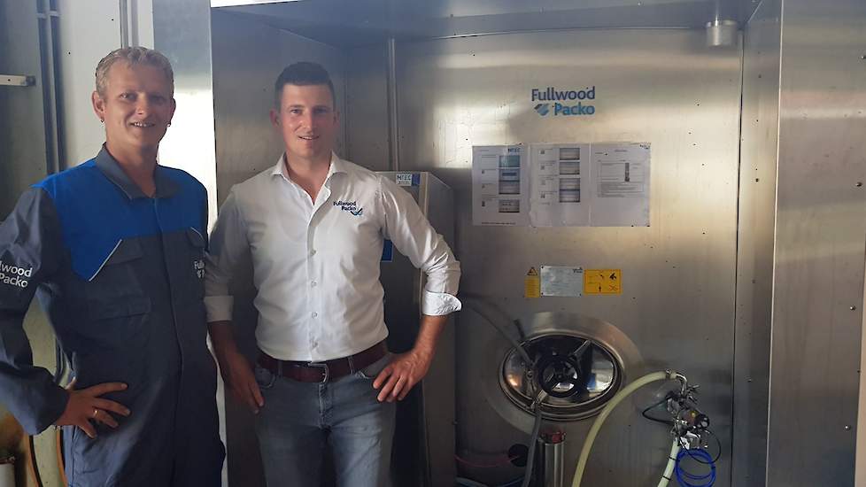 Melkveehouder Jeroen Boessenkool (links) en Jurian Lier (rechts) van Fullwood Packo