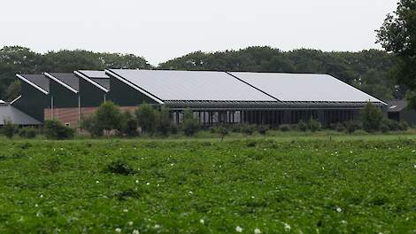 Zonnepanelen op dak van stal