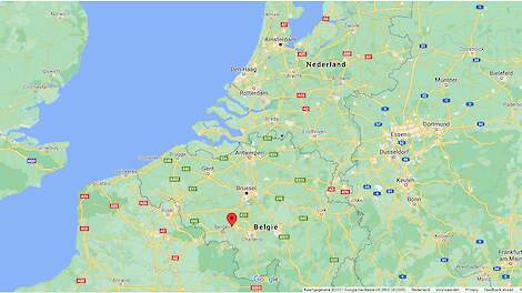 Op een hobbypluimveebedrijf in Le Roeulx (zie rode punt op de kaart), in de provincie Henegouwen in het zuiden van België is hoog pathogene H5N8 vogelgriep vastgesteld.