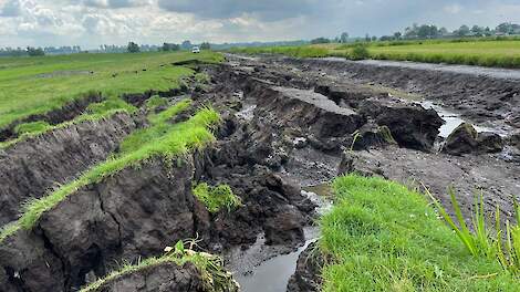 De afgeschoven dijk bij de Middelburg- en Tempelpolder.