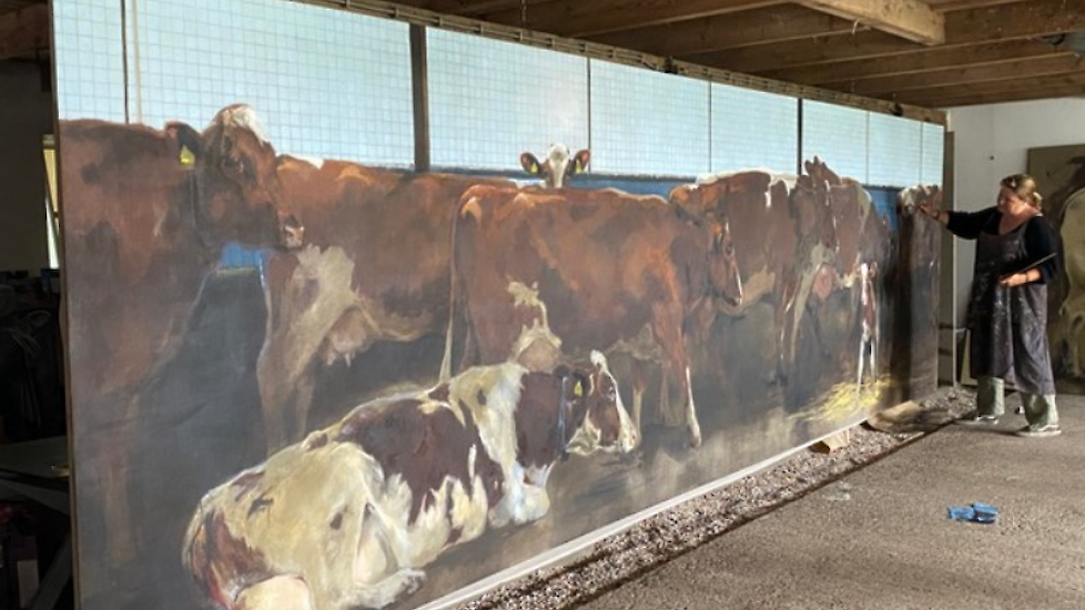 Levensgrootte koeien op schilderij van veertien meter - Landbouwnieuws voor West-Nederland