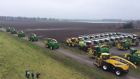 47 self-propelled forage harvesters on a road trip A&M Machinery