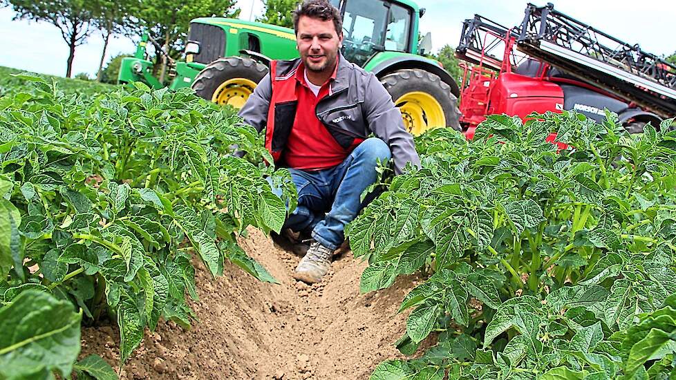 Jos Souren heeft samen met collega Bert Merx al enkele jaren positieve ervaringen met het toepassen van drempeltjes en de verruigde ruggen in hun aardappelpercelen.