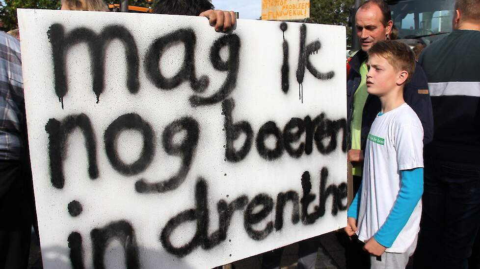 Foto van een eerder boerenprotest in de provincie Drenthe.