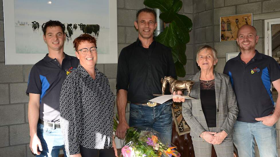 Bas jr. Engelen, Nancy Engelen, Jeroen van Maanen, Rien Engelen en Ralph Engelen (v.l.n.r.).