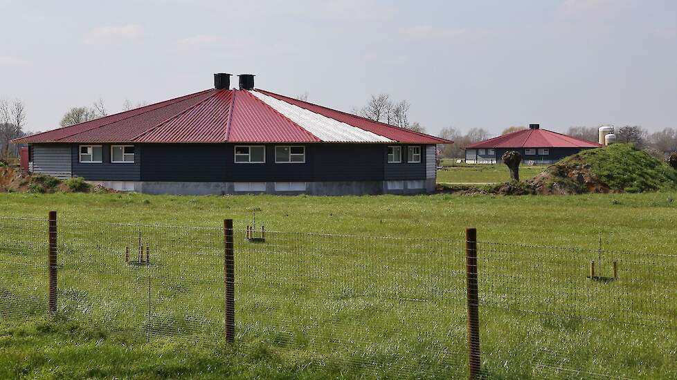 De eerste ronde stal voor biologische vleeskuikens bij KemperLand is in augustus vorig jaar in gebruik genomen. De overige stallen zijn nog in aanbouw.