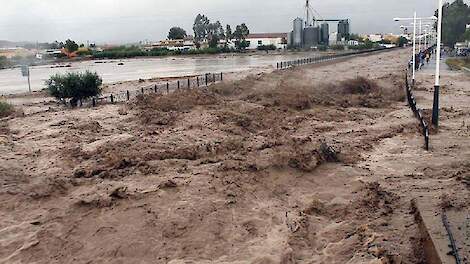 Overstromingen na hevige regenval in Spanje.