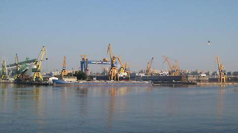 De haven van Constanza, Oekraïne.
