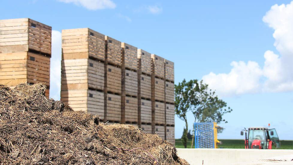 Op het erf van akkerbouwer Anco van der Bos nabij de Waddenzee is plaats voor kuubskisten én een mesthoop. Door de potstal van de buurman beschikt Van der Bos over ‘de beste mest'.