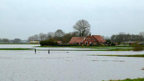 Wateroverlast nabij Hardenberg in februari 2022
