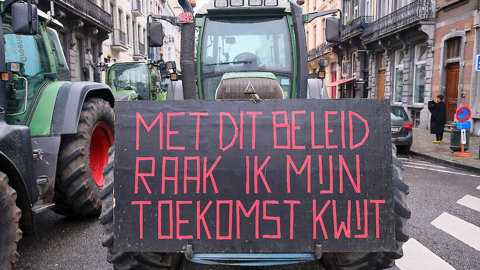 Foto van boerenprotesten in Brussel