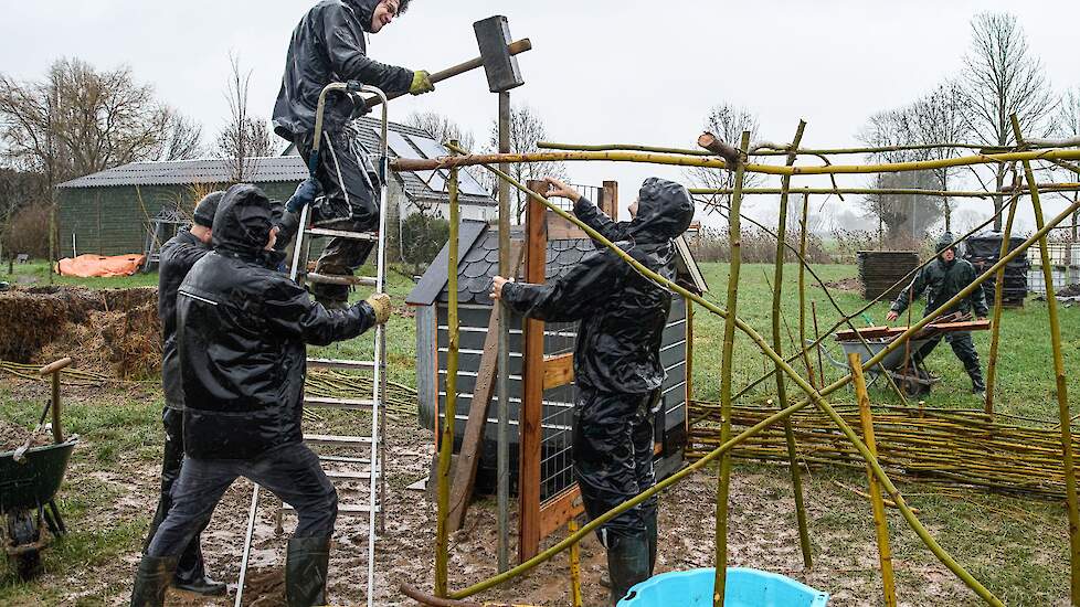 Eendenverblijf in aanbouw