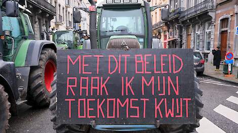 Beeld van een eerder boerenprotest in Brussel.