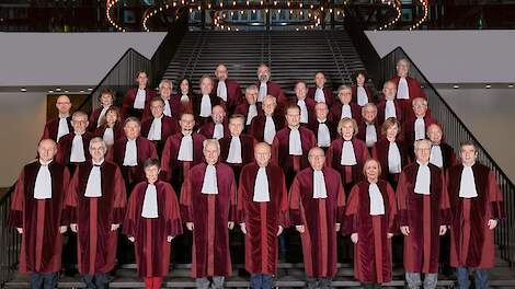 De leden van het Hof van Justitie in 2022.