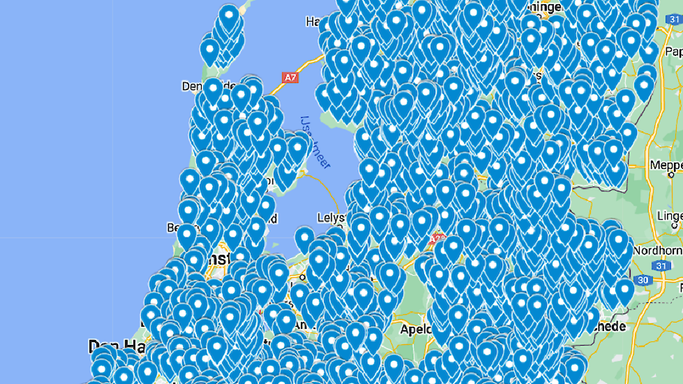 De spandoeken zijn, zoals op het kaartje te zien, massaal besteld in alle negen provincies waar LTO Noord actief is.