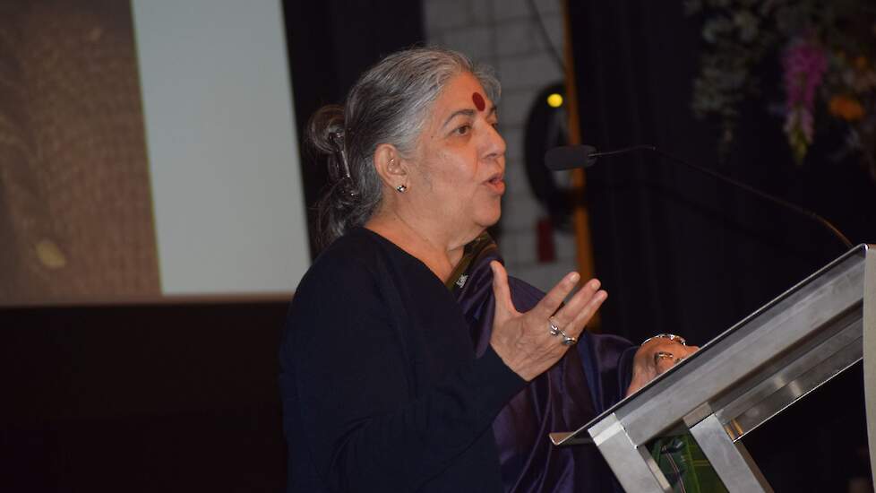 Vandana Shiva tijdens het Seed Matters congres in Zeist