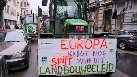 Beeld van een eerder boerenprotest in Brussel.