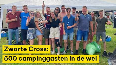 Geen koeien, maar 500 campinggasten in de wei bij Ribbers in Vragender tijdens Zwarte Cross.