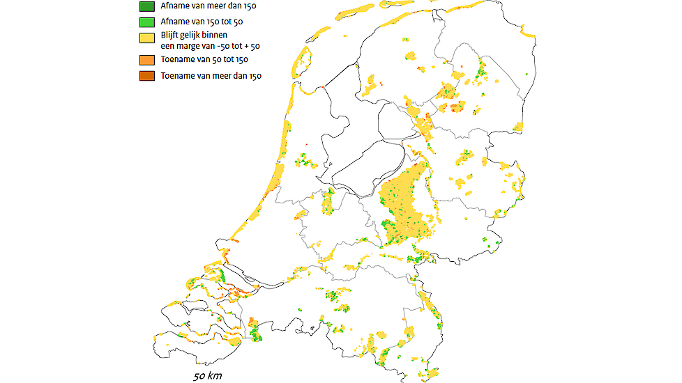 Aerius update kaart Nederland met verschillen