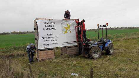 Een eerder protest tegen het zonnepark in de gemeente Berg en Dal.