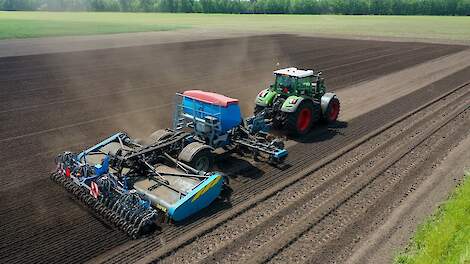 Imants 38FSX en Fendt 942 zes meter breed zaaien en spitten