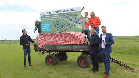 Van links naar rechts: Stijn van Boxmeer, Helene Marcus, Dirk en Isabella Gravesteyn, Peter Hennevanger, Bart van Straten
