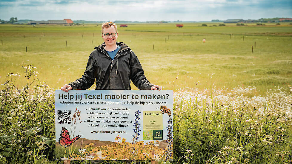 Voor een verdienmodel richt Vincent Lap zich met een bloemenpluktuin op toeristen op Texel.