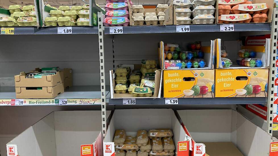 De consumentenvraag naar eieren is uitzonderlijk hoog in Duitsland.
