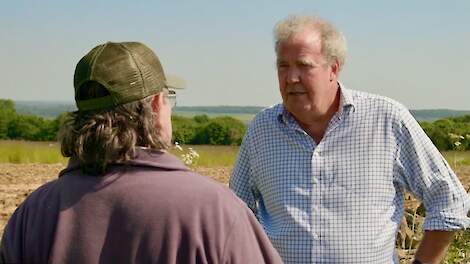 Beeld uit de trailer van het nieuwe seizoen van Clarkson's Farm, te zien bij Prime Video.