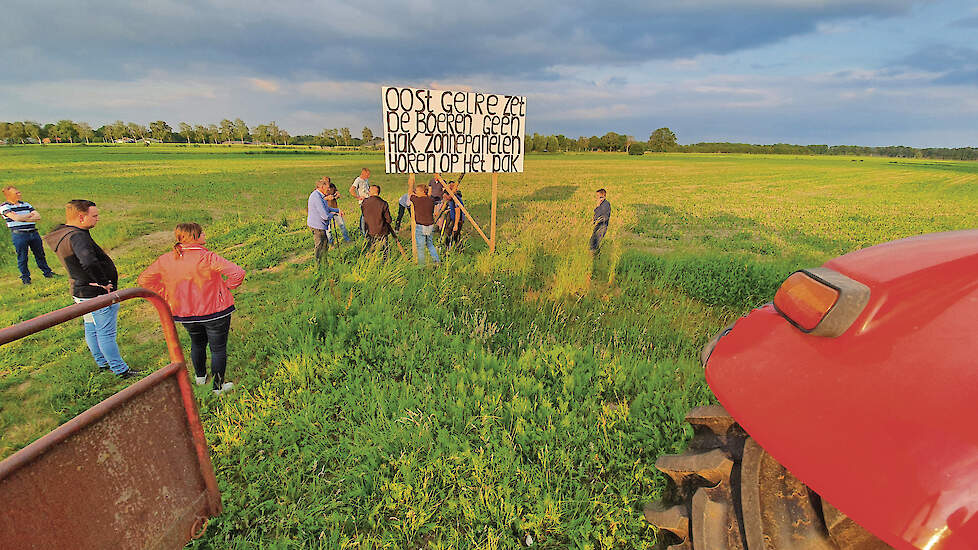 Beeld ter illustratie. Boerenprotest tegen de komst van het zonnepark in 2020.