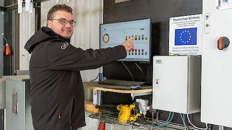 Met steun uit het Europees Economisch Herstelfonds (EHF) schafte melkveehouder Gijs Winters uit Breedenbroek (GD) een automatisch voersysteem aan.