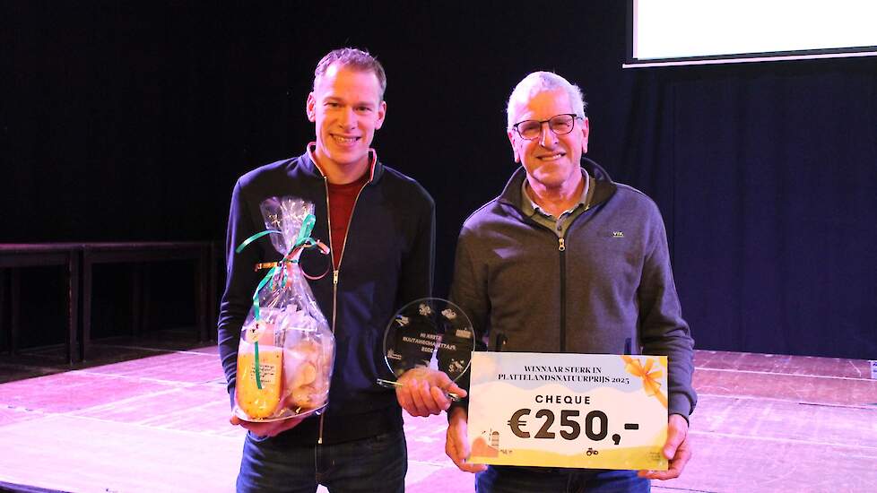 Joost en Jan Vrolijk met de prijs.