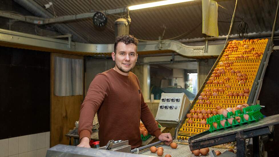 Leghennenhouder Lennard Zantinge uit Drijber (DR).