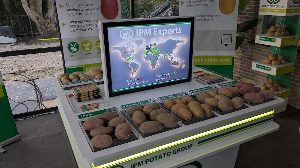 Uitstalling van IPM tijdens de rassenshow waar de Ierse pootgoedspecialist onderdak had bij Renne Streekproducten in Nagele (FL).