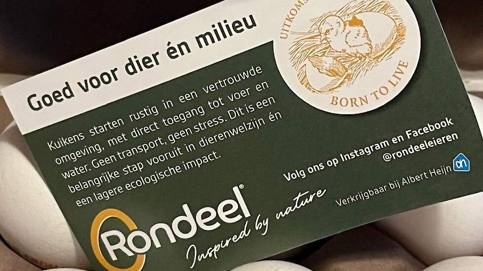 De bijsluiter die te vinden is in de verpakking van Rondeel-eieren.