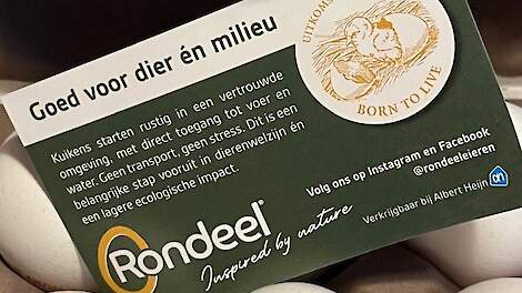 De bijsluiter die te vinden is in de verpakking van Rondeel-eieren.