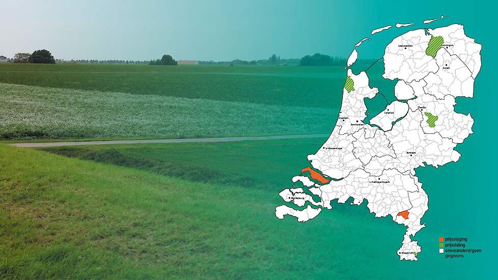 Elk kwartaal brengt het Kadaster een overzicht uit van de prijs van landbouwgrond per provincie.
